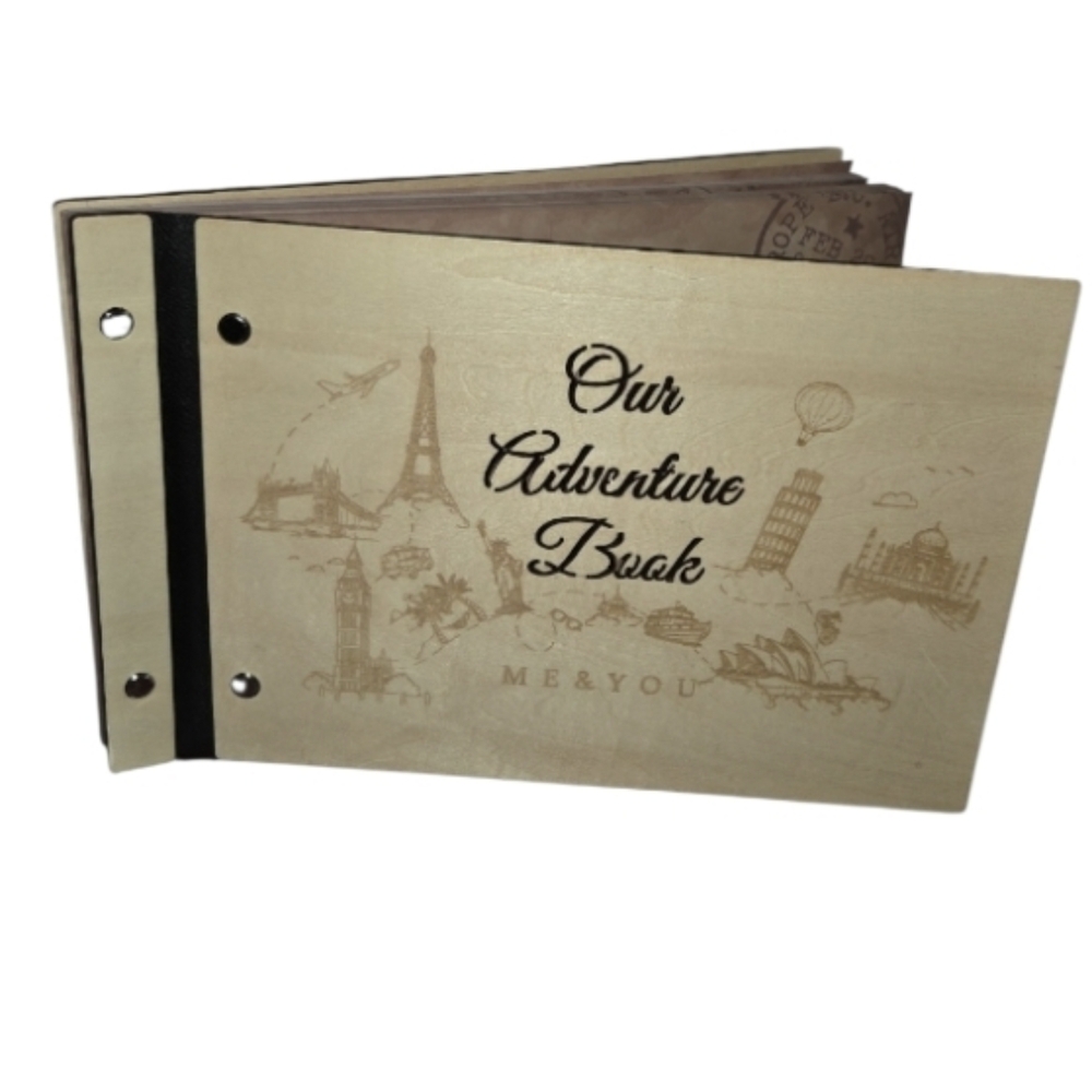 Adventure Book Me & You Wooden Scrapbook Photo Album 
